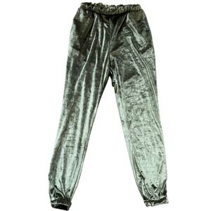 Lovers‎ + Friends Takara Jogger Sz XS Olive Green Velvet Athleisure Sporty